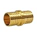 Everflow EPCP0100-NL 1 Inch Lead Free Brass Straight Coupling with Pex Ends, Barb Connection, Compatible with PEX Pipe, Low-Cost plumbing Connection System, Durability & Reliability Easy to Install