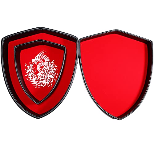 Fantasydice Shield Dice Tray Red Fire Dragon With Lid And Dice Staging Area- Holds 6 Sets(7 Dice Set/Standard) For All Tabletop Games #TOP2