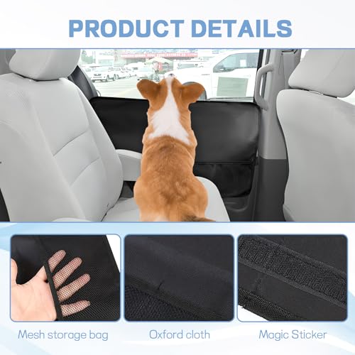 Hbxdeco 2PCS Car Door Protector for Dogs, Anti-Scratch Pet Cars Door Cover with Net Storage Pocket, Waterproof Vehicle Doors Pet Scratch Guard, Universal Interior Car Accessories