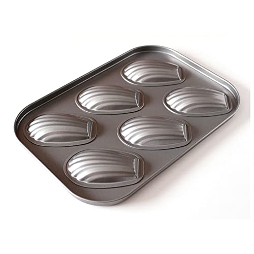 Elesinsoz 6 Cup Shell Shape Deep Mini Madeleine Pan For Toaster Oven Air Fryer Lemon Madeline Cookie Cake Nonstick Baking Tin Tray Mold #TOP1