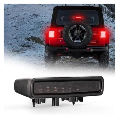 NYSGMVBDOFH Car Third Brake Lights 3Rd Brake Light For Jeep For Wrangler JL 2018 2019 2020 2021 2022 2023 2024 Rear High Mount Stop Light Brake Lamp Smoked Lens-A87Q
