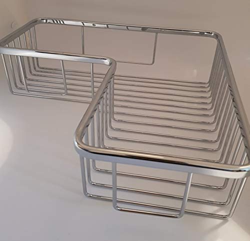 Bathstore L Shaped Bathroom Corner Chromed Brass Wire Basket