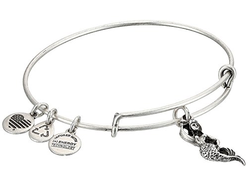 Alex and Ani Women's Mermaid Charm Bangle Rafaelian Silver Finish Bangle Bracelet One Size