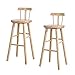 LIQEE Esszimmerstühle Holzbarhocker mit Rückenlehne Thekenhöhe Holzhocker Barhocker braun Frühstücksbarhocker Cafe Bistro Home 2 Stück