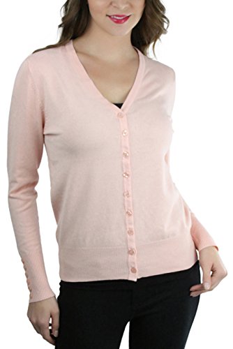 Image of ToBeInStyle Women's Long Sleeve Button Down V-Neck Cardigan