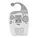 Hanging Waterproof Shower Clock Radio - Wireless Mini Portable Waterproof Battery Operated Shower Radio Speaker w/ Digital Clock, LCD Screen for Home, Beach, Hot Tub, Bathroom, Outdoor - Pyle PSR6