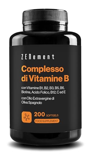 Zenement Complesso Vitamina B con Vitamine C ed E, 200 Softgels