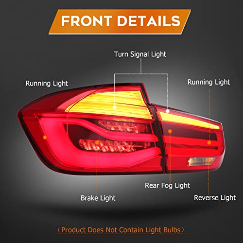 LED Tail Light Assembly for F30 2013-2015 with LED Sequential Turn Signal Light Rear Lamps Driver and Passenger Side - Image 4