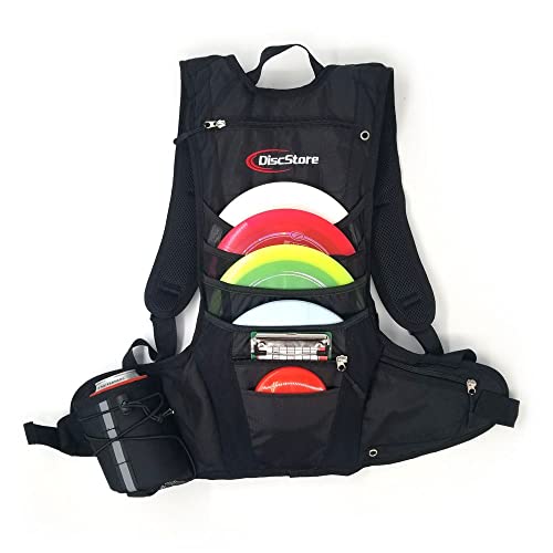 Disc Store Trekker Disc Golf Backpack Bag - Padded Disc Golf Bags for Disc Golf Discs & Accessories, Black