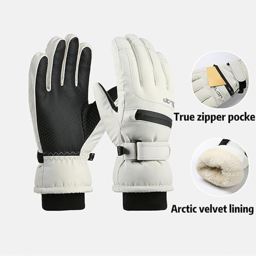 Guantes de invierno cálidos para niños, guantes de esquí a prueba de viento, guantes de nieve impermeables, guantes de esquí de forro polar, mitones de invierno, guantes de ciclismo gruesos para niñas - imagen 2