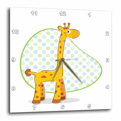3dRose A Cute Kids Giraffe Illustraion 13x13 Wall Clock