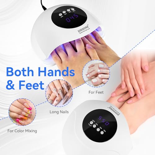Image of JODSONE Quick U V LED Nail Lamp with 4 Timer Settings Auto Sensor Nail Dryer White