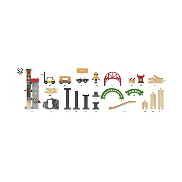 BRIO World 33887 Großes Lagerhaus-Set mit Aufzug – Zubehör für die BRIO Holzeisenbahn & World 33889 Große Goldmine mit… – Bild 4