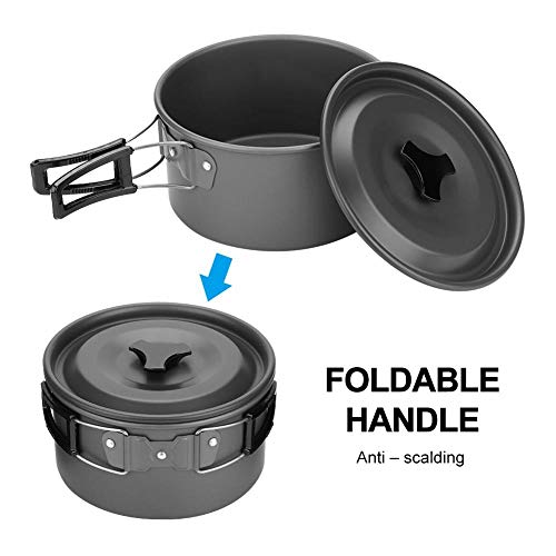 Dilwe Camping Cooking Set, Aluminum Alloy Cookware Mess Kit With Cooking Bowl Pot Pan For Camping Picnic #TOP5