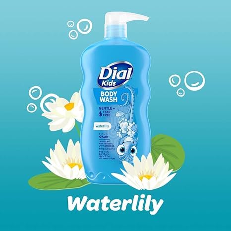 Miniatura 3 de Dial Kids Gel de baño con aroma a lirio de agua sin lágrimas, fórmula hipoalergénica y suave, aprobada por dermatólogos, 24 onzas (paquete de 4)