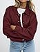 PRETTYGARDEN Women's Faux Suede Cropped Jacket Casual Lightweight Fall Fashion 2025 Winter Coats Outerwear Trendy Clothes (Burgundy,Small)