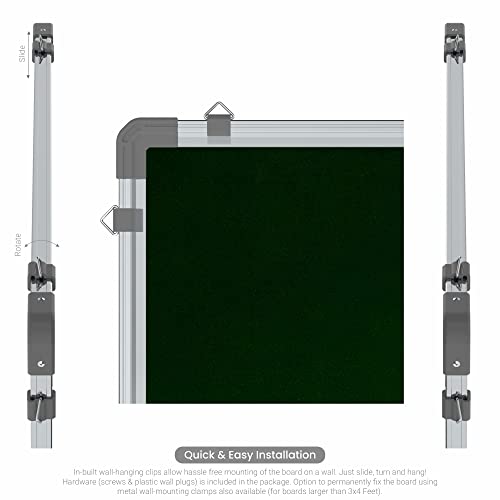 Image of Scholar Art Metis 4x5 Feet Fabric Pin-up Display Board for Office, Home & School | High Strength Velvet Cloth + High Density Soft Board for Pinning Photos, Sticky Notes & Reminders (Dark Green)