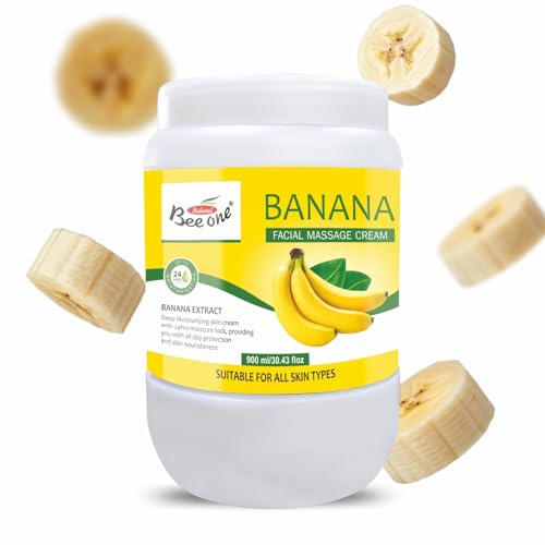 Image of Beeone Banana Massage Cream 900ml | Banana-Enriched Nourishing Massage Cream for Face & Body | 24hr Deep Moisturizing Care, Smooth Glide | Helps Reduce Dryness | All Skin Types