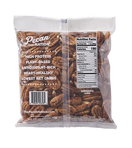 Pecan Nation All Natural & Salted 16 Oz. Pecan Halves (2 Pack), Bulk Pecan Halves #TOP2