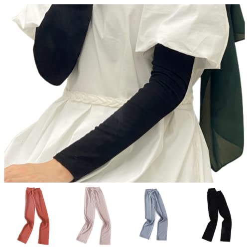 Cntqiang 4 Pairs Muslim Elastic Arm Sleeves for Women Modal Cotton Sunscreen UV Protection lslamic Arab Ramadan Sleeve Cover