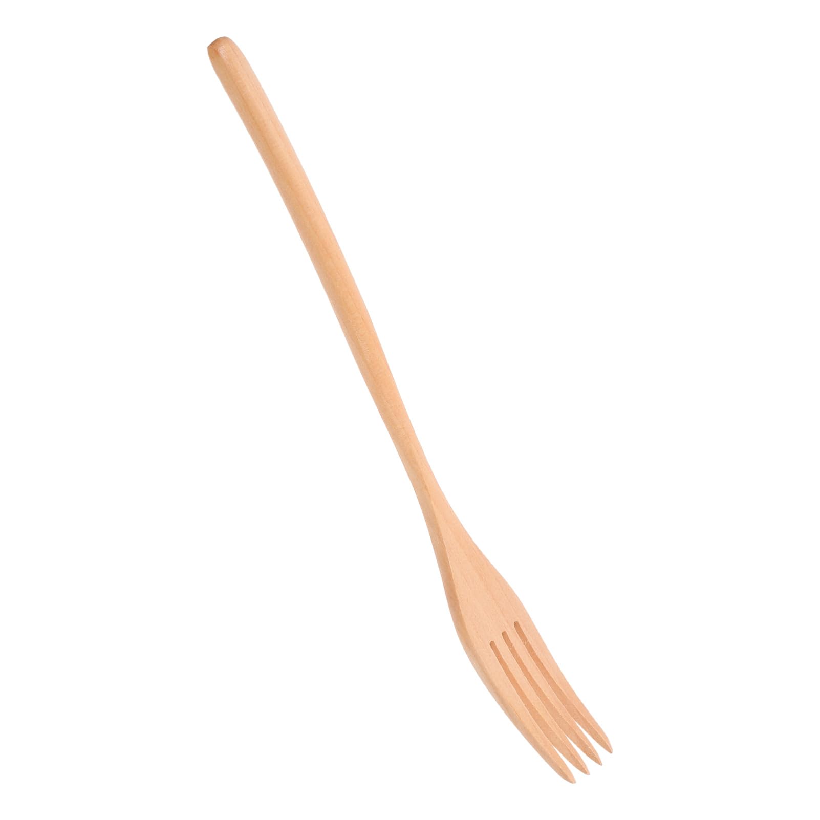 Cabilock Wooden Salad Fork with Long Handle Ergonomic Design for Easy Handling Versatile Kitchen Utensil for Cooking and Serving for Fruit and Salad Dishes