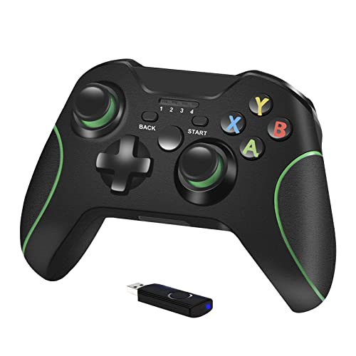 AUFGLO Drahtlos Controller für Xbox One, PC Gamepad mit 2.4G drahtlos Adapter, eingebaute Dual Vibration, kompatibel mit Xbox One/One S/One X/One Elite/PS3 Host/Windows 10 (Schwarz) Cover