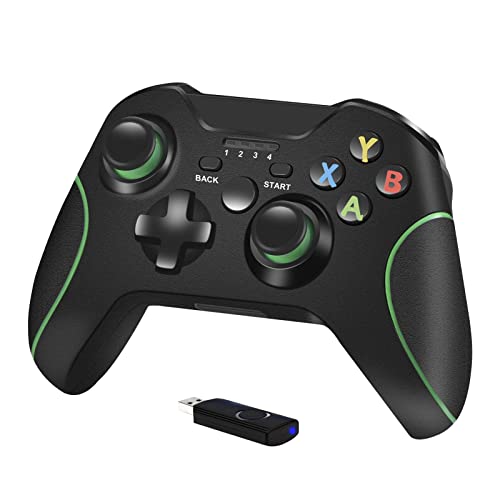 AUFGLO Drahtlos Controller für Xbox One, PC Gamepad mit 2.4G drahtlos Adapter, eingebaute Dual Vibration, kompatibel mit Xbox One/One S/One X/One Elite/PS3 Host/Windows 10 (Schwarz)