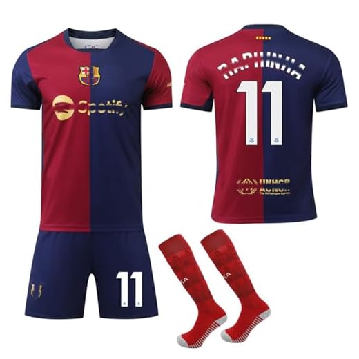Maillot de Foot Enfant Ensemble, Maillot Foot Pas Cher Adulte 2025 2026, Ensemble de Maillots de Football avec T Shirt Short et Chaussettes Vêtements de Football pour Les Fans de Football