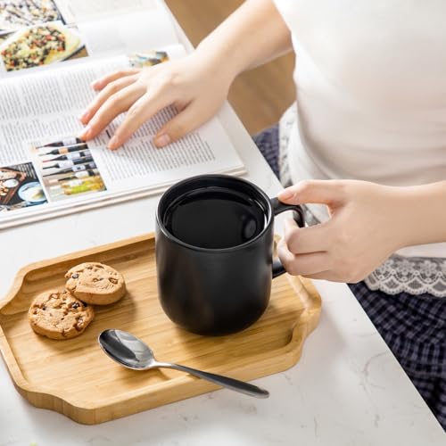 Miniatura 5 de Vancasso Playa - Tazas De Café Y Desayuno Con Asa De Gres - 6 X 480 Ml - Juego De 6 Tazas Para Té, Capuchino, Leche, Avena, Yogur - Apto Lavavajillas Y Microondas - Negro