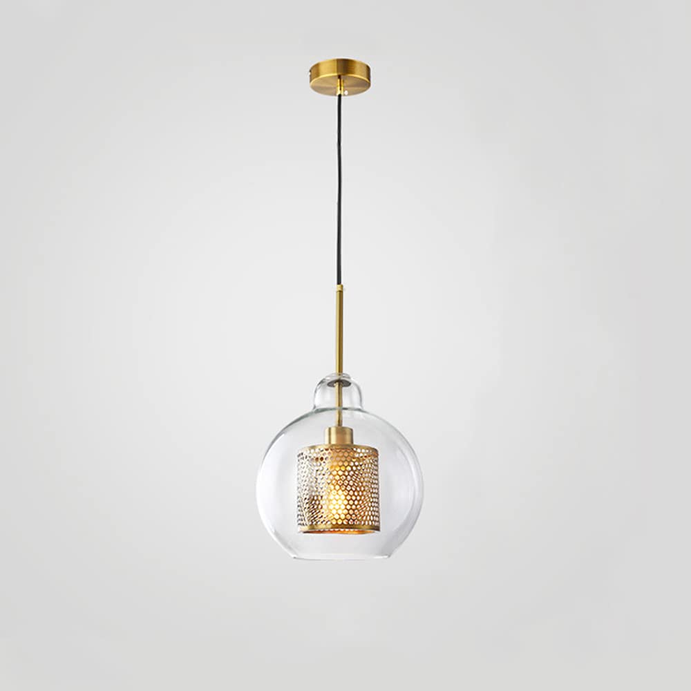 Lustre de salle à manger industriel en verre et métal noir avec suspension ajustable
