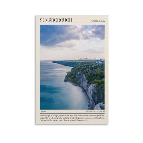 YWNJVJZPN Scarborough Art Canvas Poster Wall Decor Ontario Canada Poster Poster Bedroom Decor Sports Landscape Office Room Decor Gift Style:20x30inch(50x75cm)