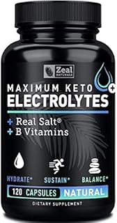 Keto Electrolyte Supplement (120 Capsules) Maximum Keto Electrolytes Supplements Pills w Real Salt®, B Vitamins, Magnesium and Potassium Supplement - Salt Pills & Electrolyte Tablets