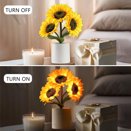 Sunflower LED Lamp for Women, Mother's Day Ideal for Bedroom Decor Sunflower Gifts for Mom Grandma Teacher Aunt Girlfriends Coworker Friend Wife Mothers Anniversary Birthday Christmas - Image 5