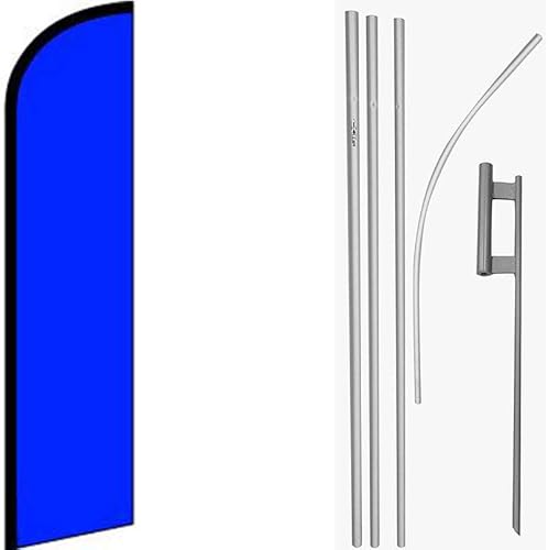 Premium Solid Color Windless Flag & 16ft Flagpole KitGround