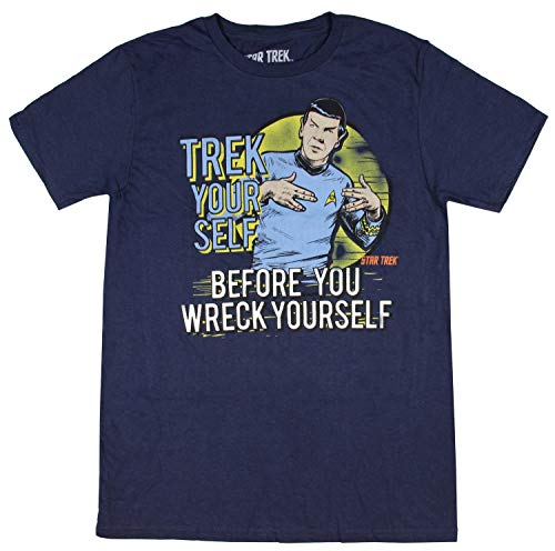 Star Trek Mens' Spock Trek Yourself Before Wreck Adult T-Shirt (Small)