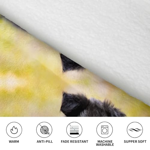 Couverture à capuche oversize femme pull flanelle chaud Border Collie - 5