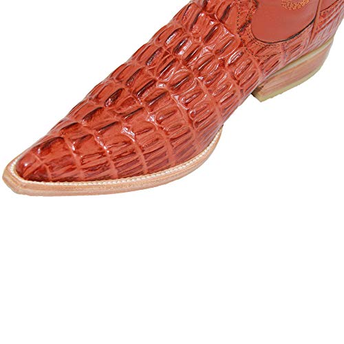 Western Shops Mens Leather Cowboy Boot Alligator Crocodile Design Print Western Boot4