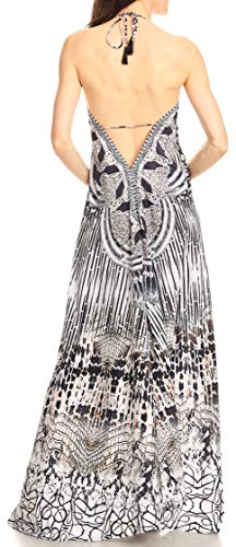 Image of Sakkas Lizi Womens Maxi High-Low Halter Handkerchief Long Dress Beach Party