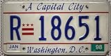 USA_Auswahl_von_Fahrzeugschildern Nummernschild DC Washington D.C. Kennzeichen - US License Plate - Metall Schild (District of Columbia)