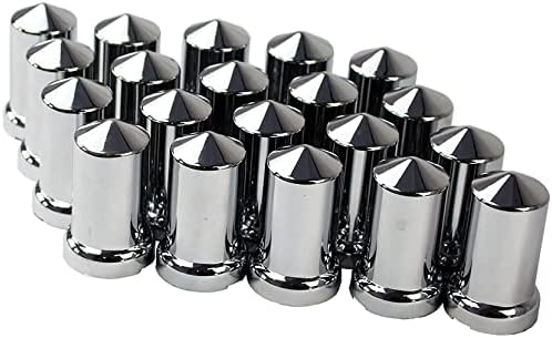 KASONG 33mm Chrome ABS Plastic Lug Nut Covers Caps with Flange Push on Bullet for Semi Truck (20)