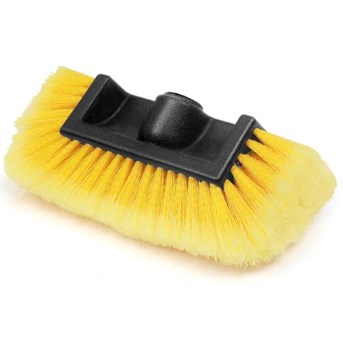 Anyyion 10 Inch Car Wash Brush HeadSoft Bristle Auto RV Truck Boat Camper Exterior Washing Cleaning (1 Yellow)