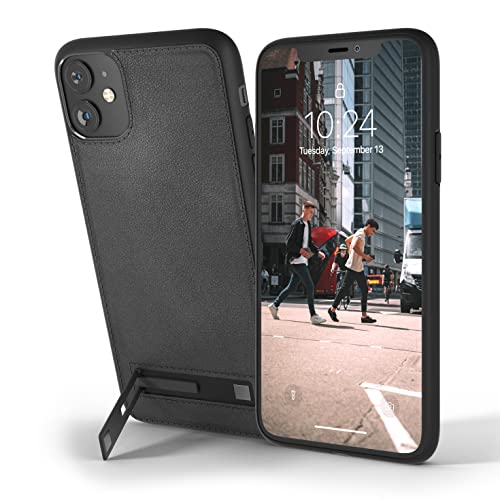 Coque de protection iPhone 11 Snakehive cuir véritable noir