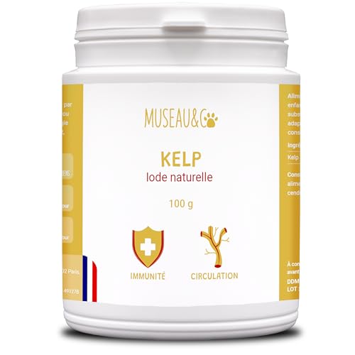 Kelp en polvo para perros y gatos – Complemento alimenticio 100% natural – Rico yodo y minerales – Boost las defensas inmunitarias – Apoyo a la tiroides – 100 g