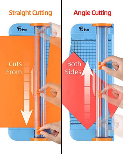 Firbon Blue A4 Paper Cutter, 12 Inch Titanium Straight Paper Trimmer with Side Ruler for Scrapbooking Craft, Paper, Coupon, Label, Cardstock