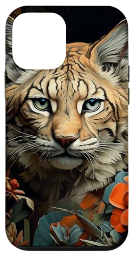 Cool Cute Bobcat Camouflage Foglie Illustrazione Grafica Art Disegno per gli appassionati di cinghiale e gli amanti della natura.