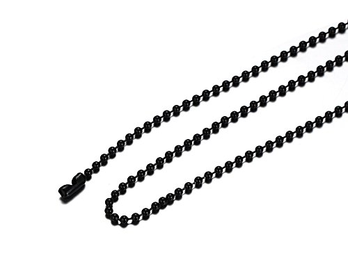 Titanium Stainless Steel Small Beads Ball Chain Necklace for Men Women 24-38 Inches Silver Black Gold3