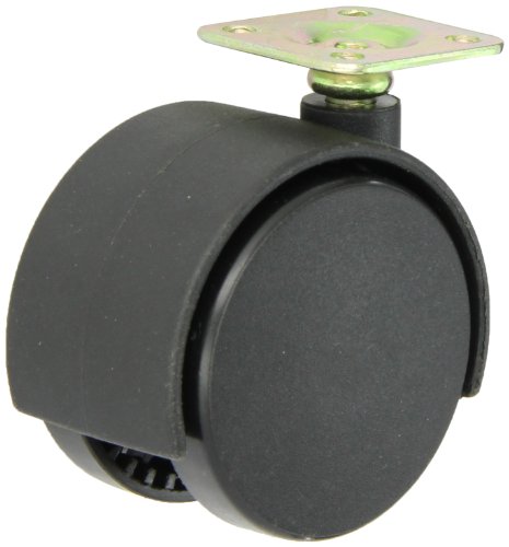 Shepherd Source II Series 60mm Diameter Nylon Hooded Twin Wheel Swivel Caster, 1-1/2