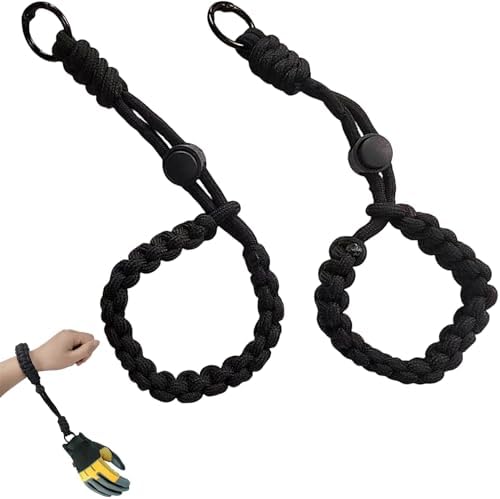 2 PCS Adjustable Anti-Loss Hanging Glove Straps Heavy Duty Glove Leashes with Weave Nylon Safety Strap Ski Gloves Wrist Lanyard Outdoor Sports Accessories for Skiing Mountaineering(Black) image 5