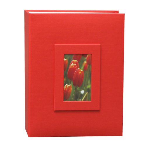 KVD Albums 4x6 Photo Album, Fits 200 Pictures with Window Frame Cover Red