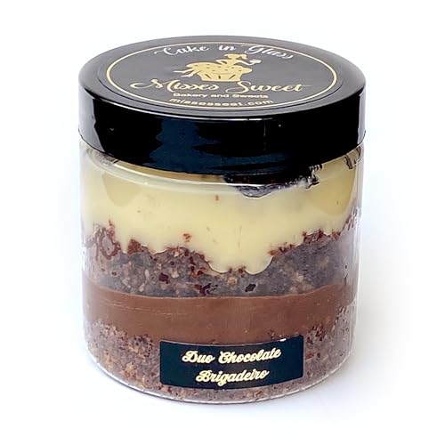 Gourmet Cake in a Jar - Duo Chocolate Cake in Jar with Special Chocolate Cake Layered with White...